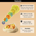 Reusable Beeswax Food Wrap- Silicone Stretch Lids - Reusable Produce Bags, Eco Friendly Food Storage, Dishwasher & Freezer Safe, Reusable Grocery