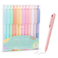 WY WENYUAN 12-Pcs Ballpoint Pens, Comfortable Writing, Pastel Retractable Pretty Journaling, Black Ink Medium Point 1.0 Mm Gift, Cute Office