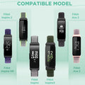 Nylon Bands Compatible with Fitbit Inspire 3/2/Hr/Ace 3/2, Breathable Sport Replacement Straps, Soft Adjustable Solo Loop, New Midnight Blue+Pink