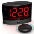 ANJANK Extra Loud Alarm Clock for Heavy Sleepers, Wireless Bed Shaker, Vibrating Dual Alarm, Deaf and Hearing-Impaired, Adjustable