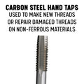Drill America 1"-12 Carbon Steel Taper Tap (Pack of 1), DWT Series