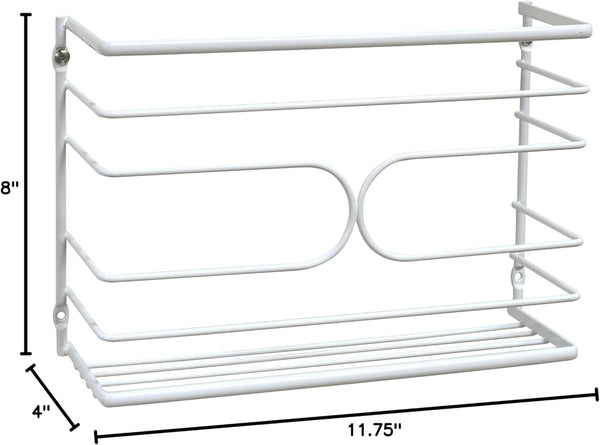 Decobrothers Wall Mount Kitchen Wrap Organizer Rack, White