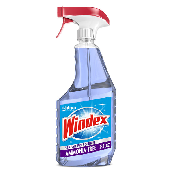 Windex Glass and Window Cleaner Spray Bottle, Ammonia Free, Bottle Made from 100% Recovered Coastal Plastic, Surface Cleaning Spray, Crystal Rain