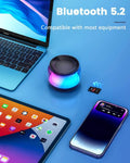 LENRUE Portable Bluetooth Speakers with Colorful Lights, Loud Sound, Small Bluetooth Speaker with Wireless Stereo Pairing, Mini Gifts for Kids,