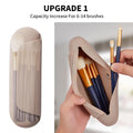 Silicone Makeup Brush Holder Travel Cosmetic Bag：Soft Portable Cosmetic Face Brushes Holder with Upgrade Anti-Fall Out Magnetic Closure, Large