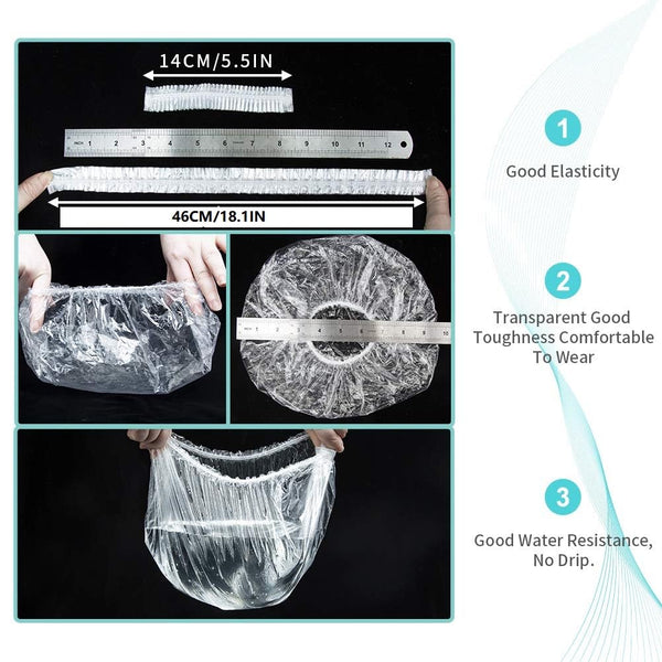 30Pcs Disposable Shower Caps-Multi-Purpose Thickening Elastic Bath Cap Plastic Waterproof Clear Shower Cap Bath Shower Caps Women Spa,Men Hair