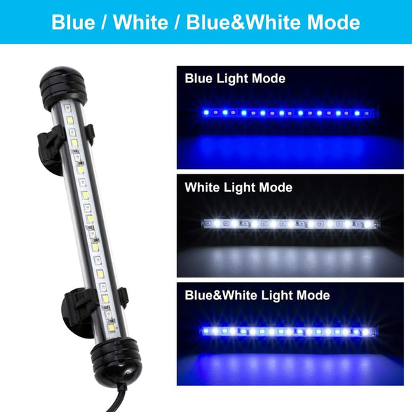 4W 7.5Inch Submersible Aquarium Light Underwater Fish Tank Light LED Aquarium Light Bar with Timer Auto On/Off and Dimmer Adjustable Brightness, 1