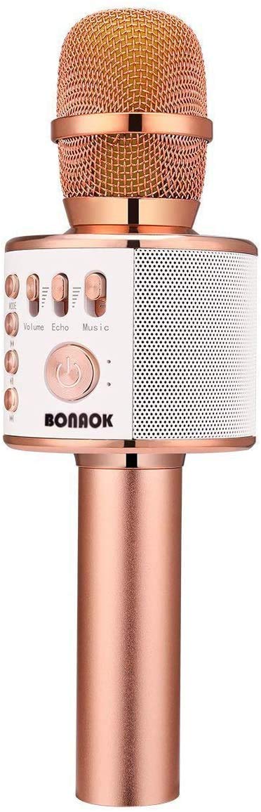 BONAOK Wireless Bluetooth Karaoke Microphone,3-in-1 Portable Handheld Karaoke Mic Speaker Machine Home Party Birthday for All Smartphones PC(Q37