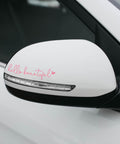 RACOONA Mirror Decal - Hello Beautiful Rearview Sticker, Car Accessories Window Decal, Self Affirmations Decoration (Pink)