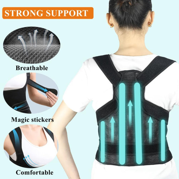 WEEOATAR Upper Back Support Posture Corrector Strap Posture Trainer, Breathable, Easy to Wear with Magic Sticker Back Brace to Improve Posture for