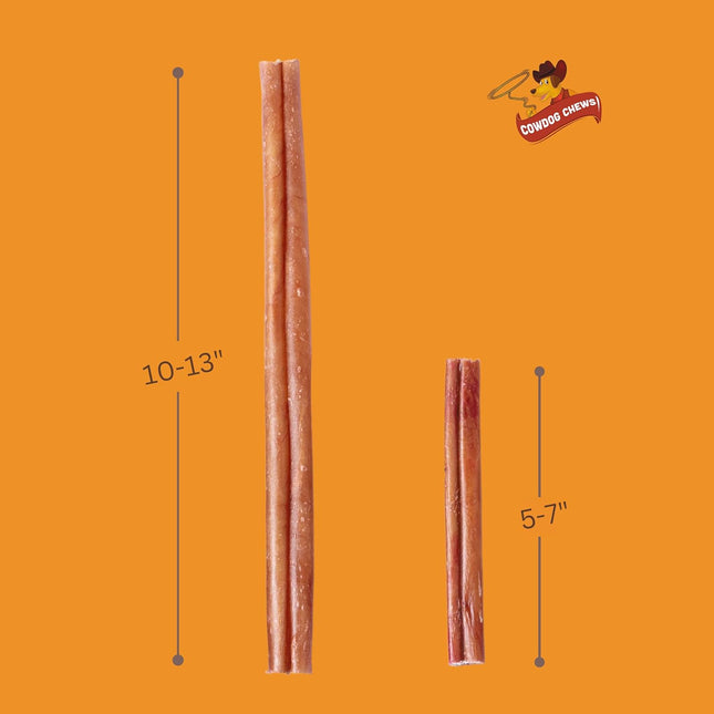 Cowdog Chews Beef Bully Stick: Odor-Free, Fully Digestible Beef Collagen Chews (5-7", 10 Count) - Natural, Grain-Free, L