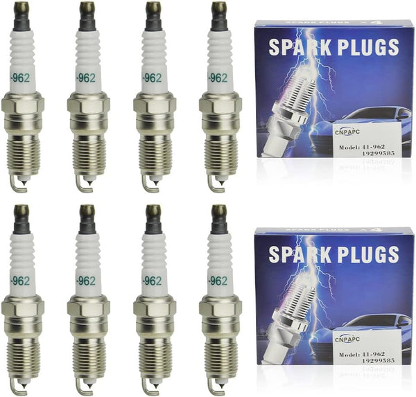 8Pcs 41-962 Upgrad Real Iridium Spark Plugs 19299585 for Chevrolet Chevy, GMC, Cadillac, Buick, Hummer, Pontiac,Silverado Suburban Avalanche GMC