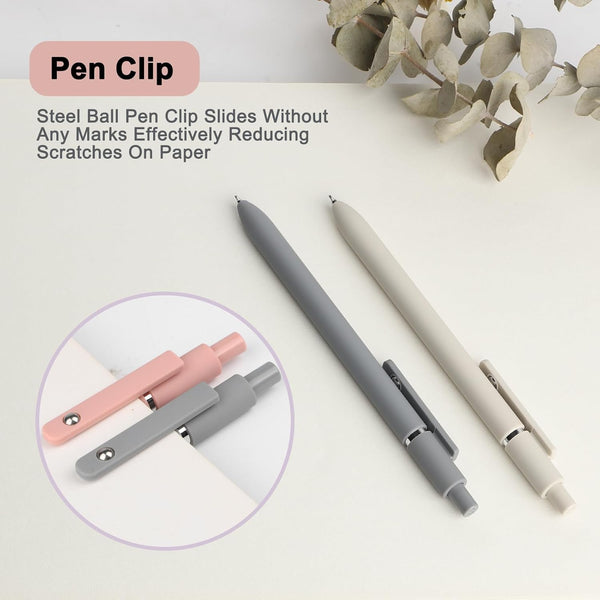 FIOVER Gel Pens, 5Pcs 0.5Mm Quick Dry Black Ink Fine Point Smooth Writing Pens High-End Series Ballpoint for Office School Supplies(Morandi)