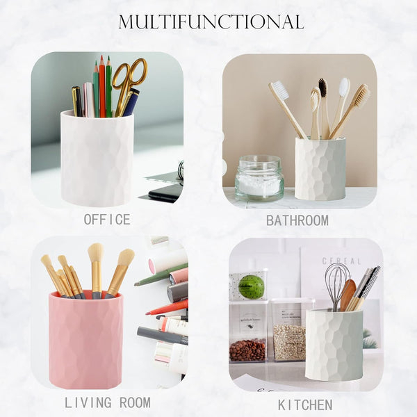 Pen Holder,Nordic Style Silicone Waterproof Pencil Holder for Desk Simple&Modern Minimalist Makeup Organizer Multifunctional Office Supplies for