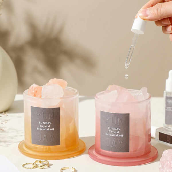 Crystal Aromatherapy Diffuser Stones with Essential Oils Natural Scented Healing Set Gemstone for Home, Office, Yoga, Personal Desk Decor, Clean
