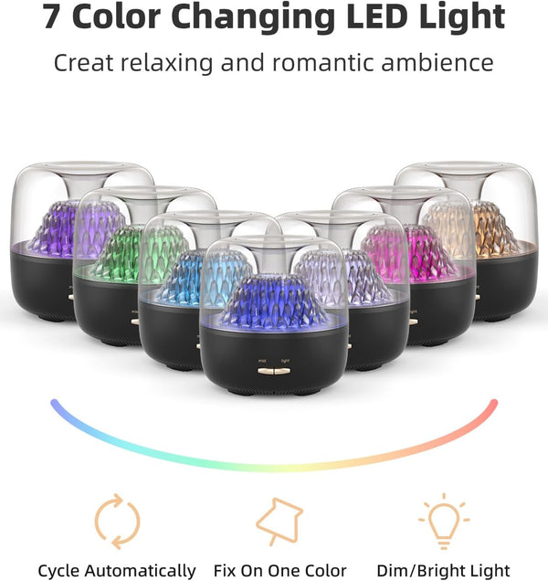 Personal Essential Oil Diffuser, 200Ml Ultrasonic Mist Fragrance Aroma Diffusers with 7 LED Color Ambient Light, Small Size for Aromatherapy,
