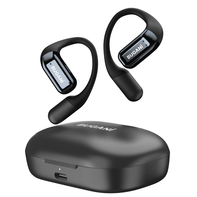 BUGANI Open Ear Headphones, Bluetooth 5.2 Wireless Headphones with Microphone, ENC Clear Talk, Immersive Stereo Sound, F