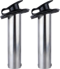 Hoffen 2Pcs Boat Stainless Steel Fishing Rod Holder Flush Mount 15/30/90 Degree with PVC Cap,Inner Tube and Gasket