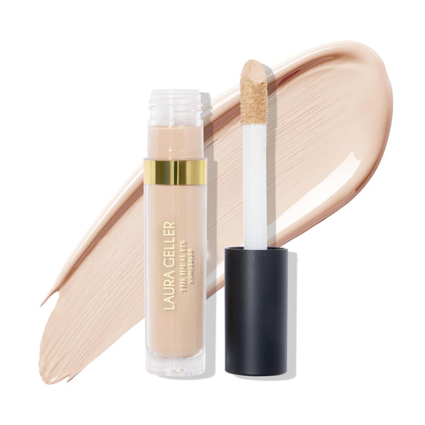 LAURA GELLER NEW YORK the Ideal Fix Concealer - Porcelain - Buildable Medium to Full Coverage Liquid Concealer - Covers under Eye Dark Circles &