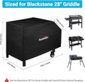 Stanbroil 28" Griddle Cover for Blackstone 2 Burner Grills, 600D Heavy Duty Waterproof Anti-Uv Canvas Flat Top BBQ Cover for Blackstone 28