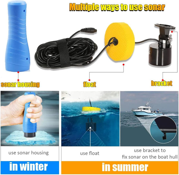 LUCKY Small Portable Fish Finder Kayak Sonar Handheld Fish Finders Ice Fishing Castable Depth Finder Boat Fisherman Gifts