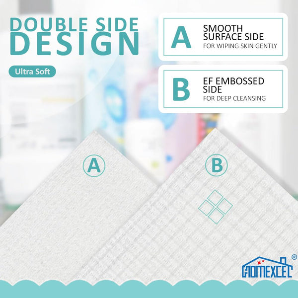 HOMEXCEL Face Towels, Disposable Face Towelette, Biodegradable Makeup Remover Dry Wipes 50 Count, Super Soft Clean Facial Towels Wash Cloth for