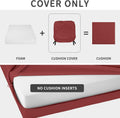 Easy-Going Waterproof Patio Seat Cushion Covers 22X20X4 Inch 2 Pack Replacement Non-Slip Outdoor Cushion Slipcover with Zipper and Adjustable