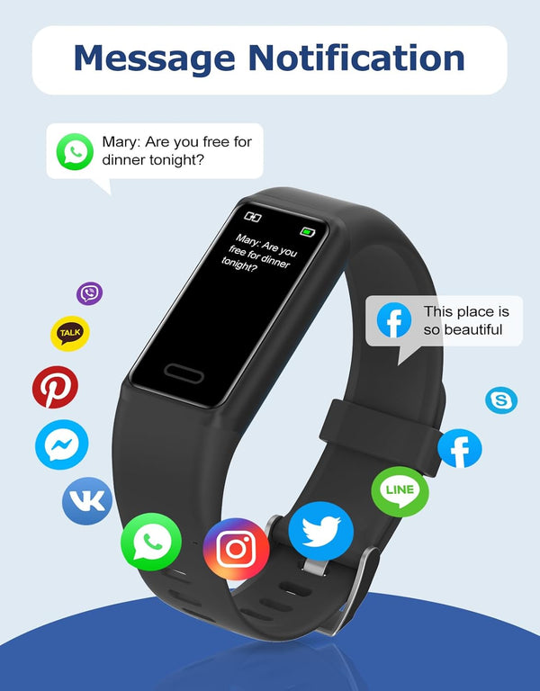 Fitness Tracker, Fitness Watches for Men Women with 24/7 Heart Rate Monitor Sleep Tracker Step/Calorie Counter Stopwatch Pedometer IP68 Waterproof