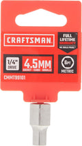 CRAFTSMAN Shallow Socket, Metric, 1/4-Inch Drive, 4.5Mm, 6-Point (CMMT99101)