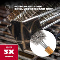 BBQ-AID All Angles BBQ Grill Brush for Outdoor Grill â Cleans All Angles, Large Wooden Handle, and Stainless Steel Bristles - BBQ Brush for Grill