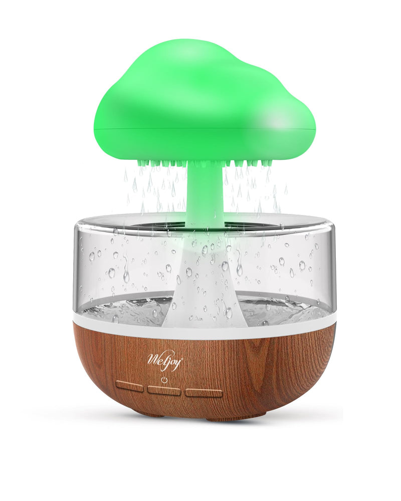 Weljoy Zen Raining Cloud Night Light Aromatherapy Essential Oil Diffuser Micro Humidifier Desk Fountain Bedside Sleeping Relaxing Mood Water Drop