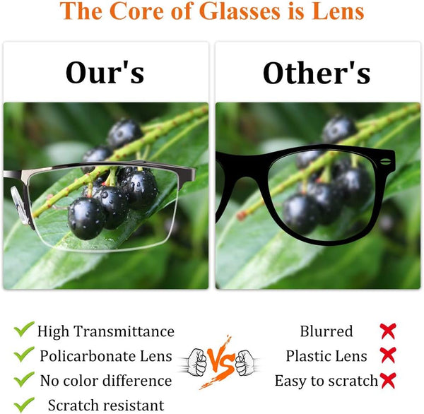 Reading Glasses for Men, 2.5 Blue Light Blocking Reading Glasses Metal Readers