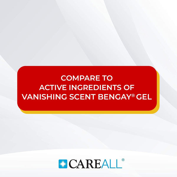 Careall Muscle & Joint Vanishing Scent Gel, 3.0 Oz. (3 Pack), Non-Greasy, Pain Relief Gel for Muscle, Back and Minor Arthritis, Topical Analgesic,