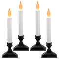 612 Vermont Battery Operated LED Window Candles with Flickering Amber Flame, Automatic Timer, 9.75 Inches Tall, VT-1206A (Pack of 4, Antique Bronze)