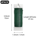 4 Pack 120 Yards 22 Gauge Floral Wire Flexible Paddle Wire Florist Green Wire for Crafts,Wreaths,Christmas Tree,Garland and Floral Flower Arrangements