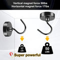 VNDUEEY 4 Pack 110 Lbs Magnetic Hooks Heavy Duty Neodymium Magnet Hook, Strong Magnetic Hooks for Hanging, Rust Proof Magnets with Hooks Magnetic