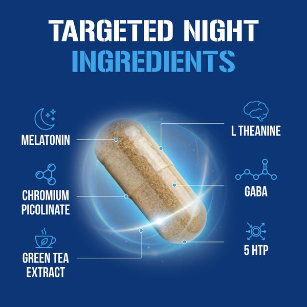 Evlution Nutrition Night Time Fat Burner Support - Overnight Sleep and Weight Loss Support Pills with Thermogenic Green Tea and White Kidney Bean