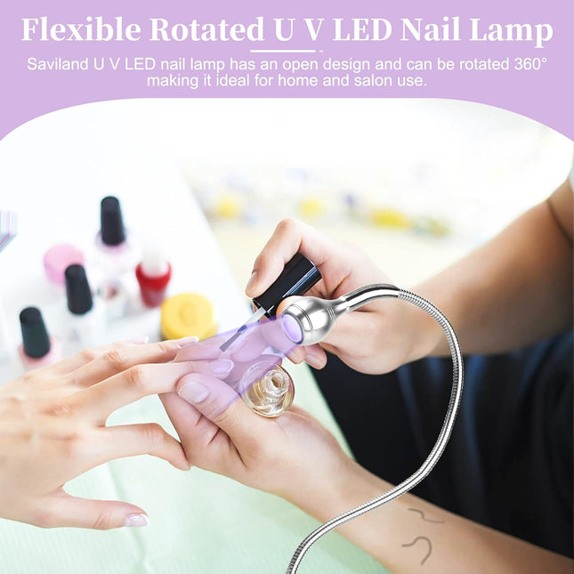 Saviland Mini Nail LED Lamp â Flexible Rotatable USB Quickly Nail Dryer Gel Lamp for Nails with Securing Clip Led Ligh