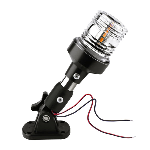 Boat Anchor Light, White LED Stern Light for Boat - 3 Nautical Mile Bimini Top - Pontoon - All round - 1224V, 6