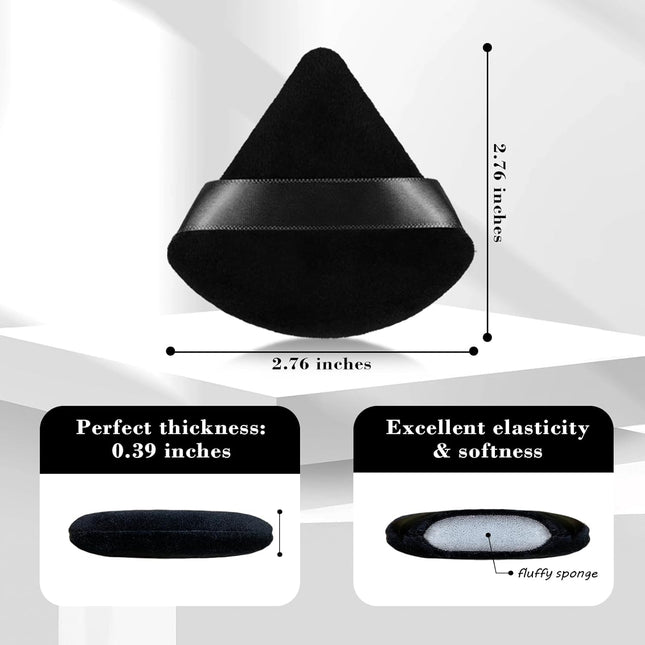 8Pcs of Triangular Powder Puff Makeup Sponges, Made of Super-Soft Velvet, Designed for Contouring, Eye, and Corner, Beau