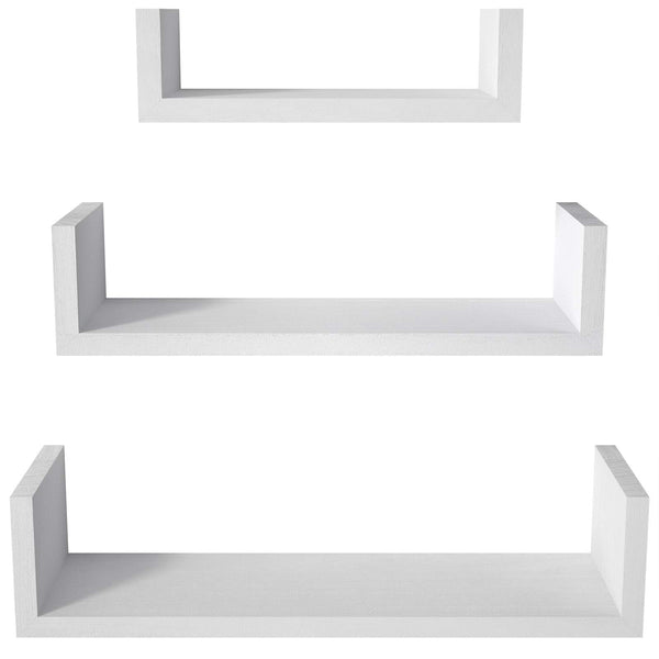 SRIWATANA Floating Shelves Wall Mounted, Solid Wood Wall Shelves, White 1.white