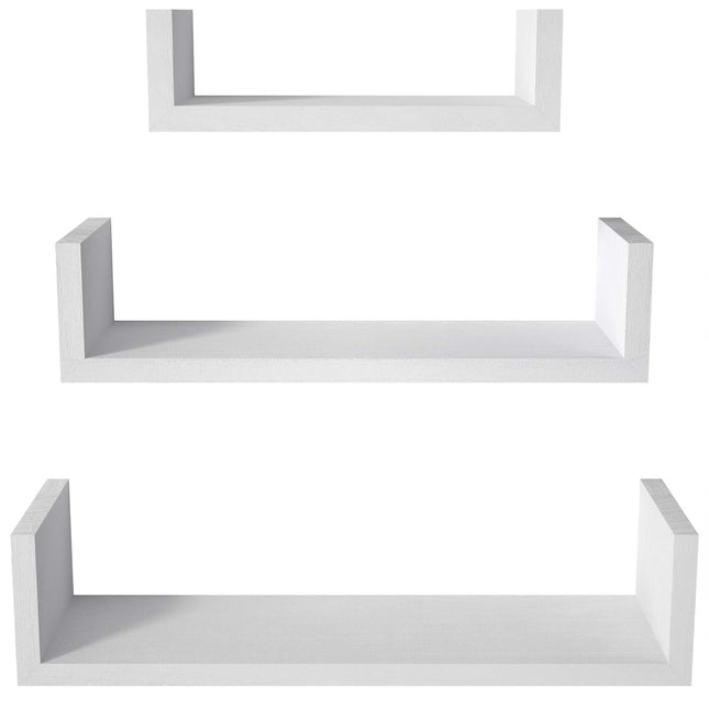 SRIWATANA Floating Shelves Wall Mounted, Solid Wood Wall Shelves, White 1.white