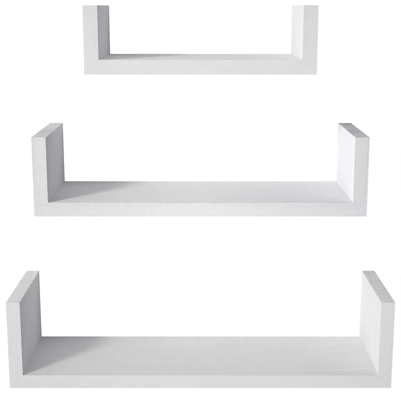 SRIWATANA Floating Shelves Wall Mounted, Solid Wood Wall Shelves, White 1.white