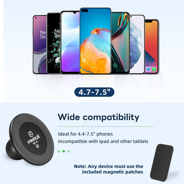 FANAUE Cell Phone Holder Base with 1" Ball Head Magnetic Car Phone Mount Stand Compatible with RAM Mount B Size 1 Inch, Can Be Mounted on Car