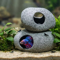 Aquarium Cave Decor - 2 PCS Natural Fish Tank Rocks for Betta Hideout and Shrimp Breeding, Hand-Polished Smooth Edges, PH Neutral, Ideal for 5-20