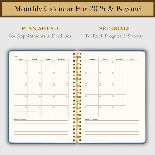 Undated Daily Planner - Time Blocking Planner & ADHD Planner. to Do List, Hourly Schedule, Daily and Monthly Agenda. Time Management &