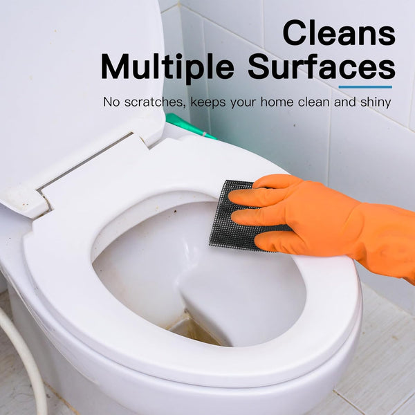 Cleaning Screen, 5.5X4 Inch Upgraded Toilet Cleaner Hard Water 15PCS Toilet Ring Remover Abrasive Grit Mesh Pads for Bowls Griddle Household Stain
