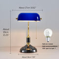 Traditional Bankers Lamp, Black Lamp Shade,With Pull Chain Switch Plug in Fixture,Vintage Office Table Light, Antique Style Desk Lamps for Office,