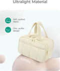 BAGSMART Travel Toiletry Bag, Puffy Large Toiletry Bag for Women, Lightweight Cosmetic Makeup Bag Organizer with Handle for Traveling,
