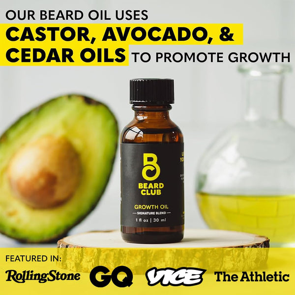 The Beard Club Beard Club Essential Beard Growth Kit - Growth Oil, Growth Vitamins, Growth Vitamin Spray & Beard Brush